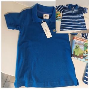 SOLD!NWT Lacoste Polo Lot(one new, one used) & one NWT Underwear 3pack Boys Sz 8
